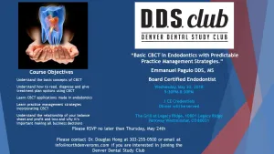 Invitation to a Denver Dental Study Club Event from May, 2018