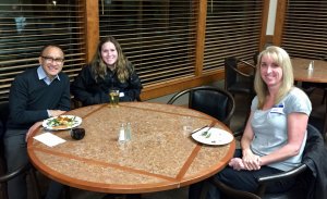 Small group enjoying their meal at the study club